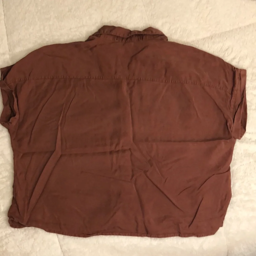 Rust Cropped Button Down - Picture 2 of 3